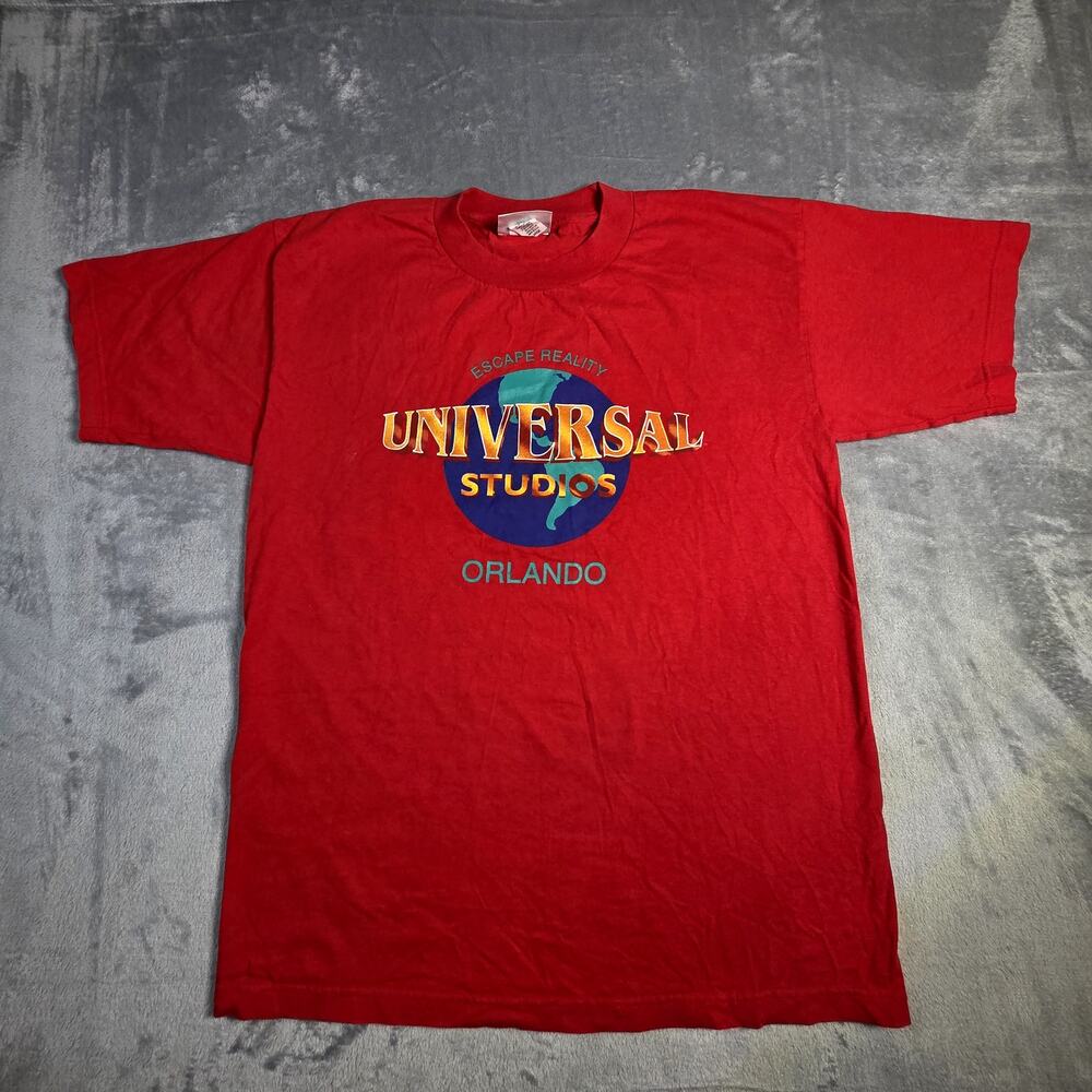 Universal Studios T-Shirt Mens Large Red Good Vintage Escape Reality Orlando USA